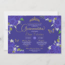 Search for blue quinceanera invitations Butterflies
