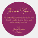 Search for pink gold birthday thank you stickers Elegant