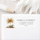Search for palm tree return address labels Watercolor