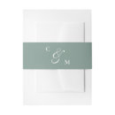 Search for sage invitation belly bands Bride and groom initials