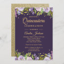 Search for purple gold quinceanera invitations Sparkle