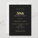 Search for black 30th birthday invitations Classy
