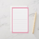 Search for pretty lined stationery paper Pink