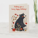Search for black bear birthday cards Animal