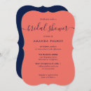 Search for coral bridal shower invitations Minimalist