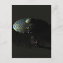Search for alien visitors postcards Flying saucer
