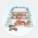 Search for vintage winter scene stickers Christmas tree