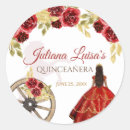 Search for round red rose stickers Mis quince anos