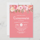 Search for coral quinceanera invitations Floral