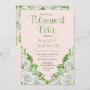 Search for pink white retirement invitations Watercolor flowers