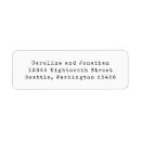Search for black background return address labels Minimalistic
