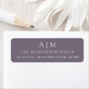 Search for purple monogram return address labels Simple