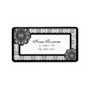Search for black and white damask return address labels Lace