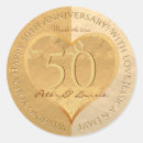 Search for 50th anniversary wedding stickers Golden