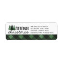 Search for farmhouse return address labels Buffalo plaid