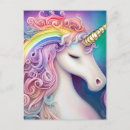 Search for cute unicorn postcards Watercolor