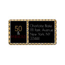 Search for red and black return address labels 50th birthday