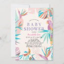 Search for tropical leaves baby shower invitations Mother to be