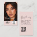 Search for social media icons business cards Blush pink