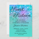 Search for mermaid sweet 16 invitations Glitter
