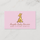 Search for giraffe business cards Baby sitter