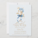 Search for blue hydrangea bridal shower invitations Elegant calligraphy script