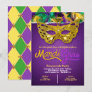 Search for mardi gras masquerade birthday invitations Modern