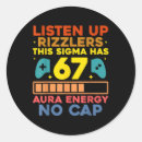 Search for aura stickers Funny number 67