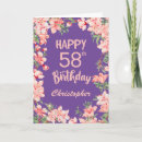 Search for 58th birthday cards Fifty eighth birthday