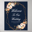 Search for floral welcome wedding signs Navy blue