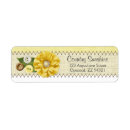 Search for burlap flowers return address labels Sunflower