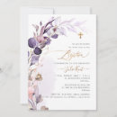 Search for foliage christening invitations Faux gold cross