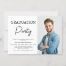 Search for boys graduation invitations Black white