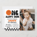 Search for one happy dude 1st birthday invitations Boy