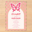 Search for pink butterfly invitations It's a girl