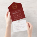 Search for dark red wedding invitations Gold