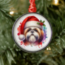 Search for shih tzu christmas tree decorations Watercolor