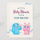 Search for monster baby invitations Blue