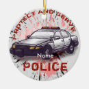 Search for police car christmas tree decorations Cop