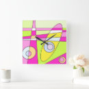 Search for mid century modern clocks Pink