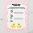 Search for baby shower games flyers Pink