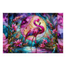Search for whimsical pink flamingo art For her