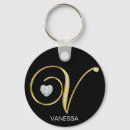 Search for letter v key rings Black
