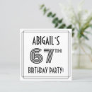 Search for 67th birthday invitations Stylish