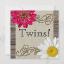 Search for vintage twin baby shower invitations Rustic