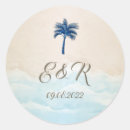 Search for romantic beach wedding stickers Elegant
