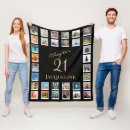Search for birthday photo blankets Black and gold