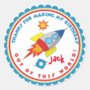 Search for outer space birthday stickers Rocket