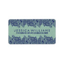 Search for floral navy blue return address labels Vintage