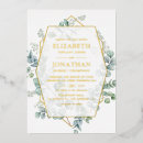 Search for gold foil geometric wedding invitations Greenery